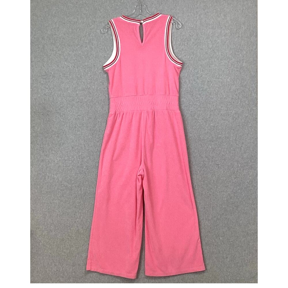 Juicy By Juicy Couture Y2K Crop Wide Leg Terry Cloth Jumpsuit Size M V Neck Pink - Picture 7 of 16